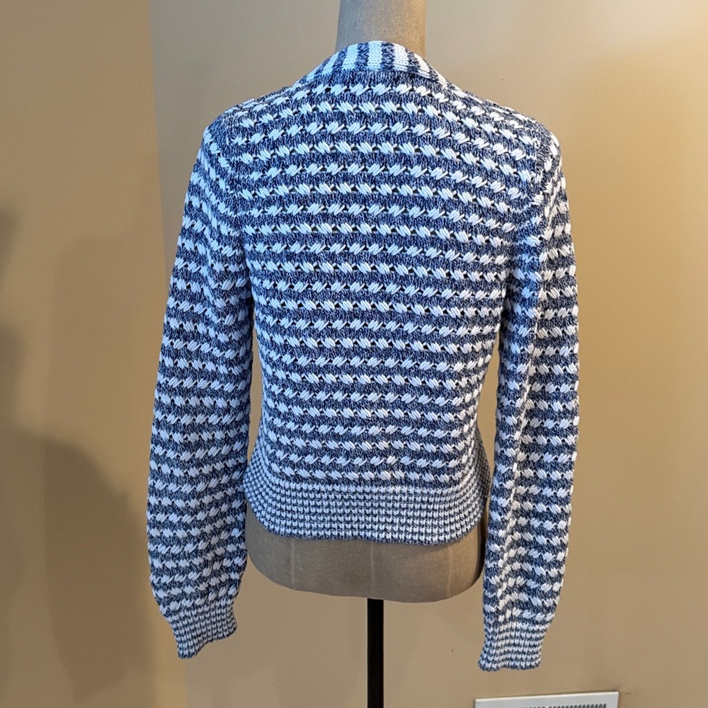 Veronica Beard Artura Blue Multi Cardigan Sweater - Picture 8 of 8